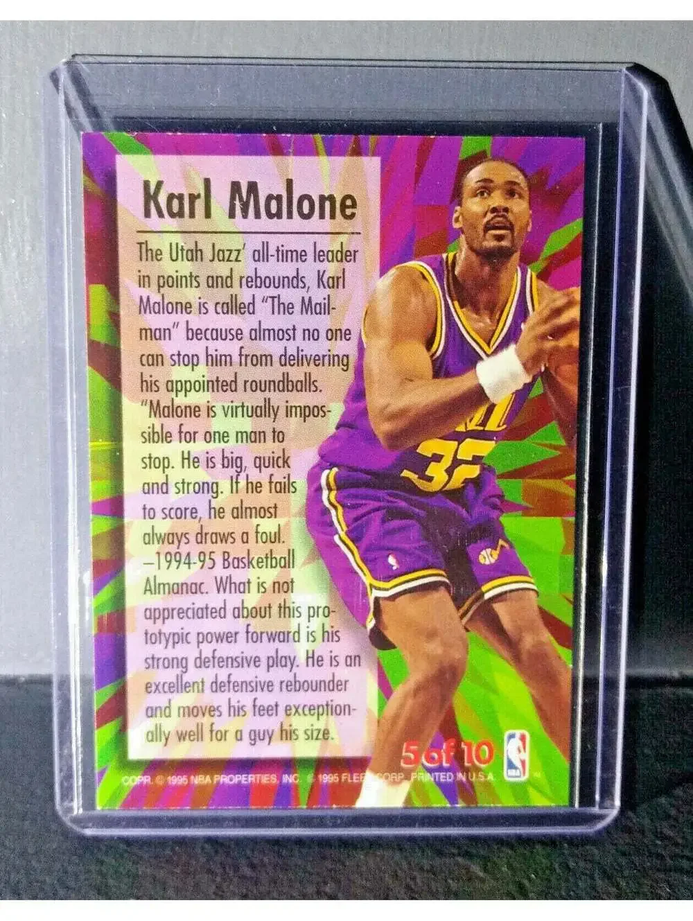 1995-96 Karl Malone Fleer Ultra Ultra Power #5 Basketball Card